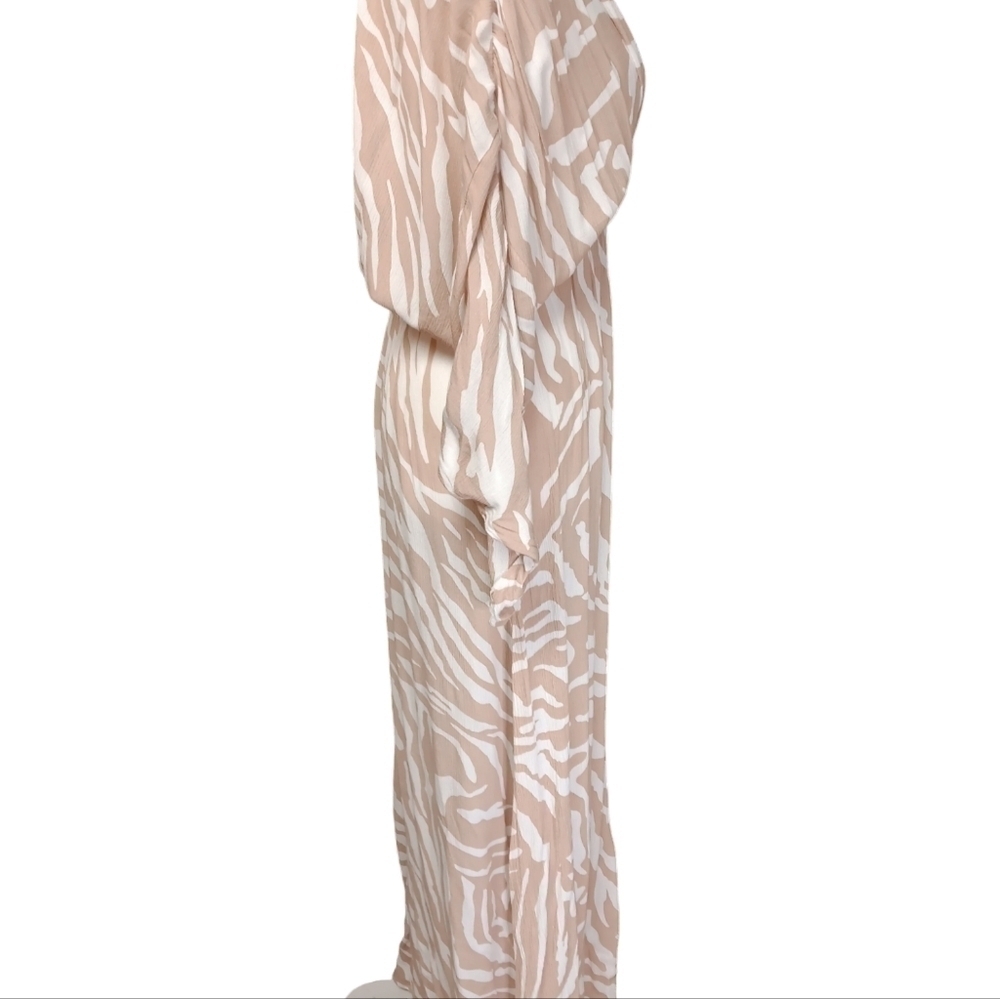ASOS DESIGN plunge front beach maxi dress in tonal animal print Women's Size 2 - Picture 4 of 8